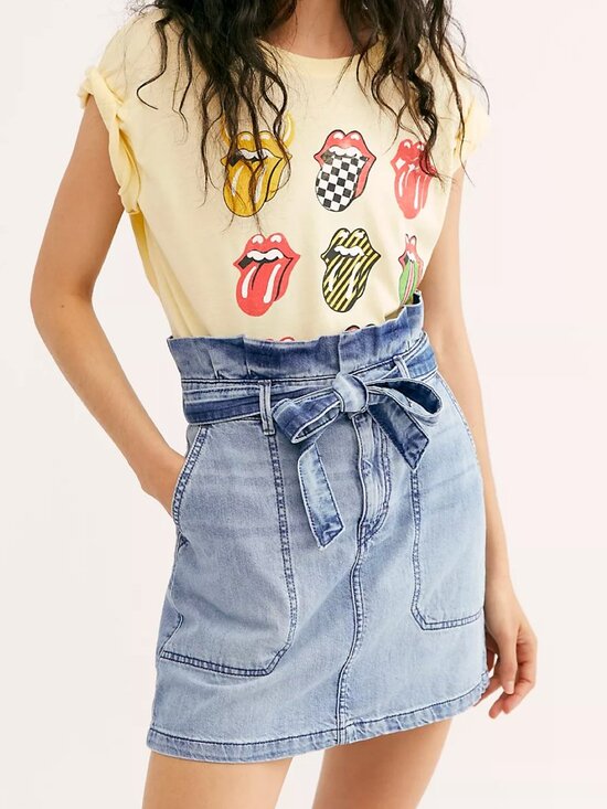 Free People Dresses & Skirts - Free People Blue Denim Mini Skirt Splendor In The Grass Size 8